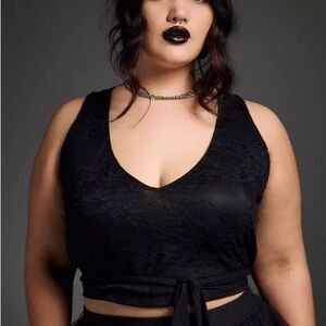 Torrid Black Lace Crop Top